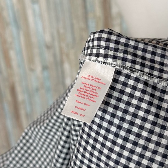 Talbots MP Oprah Magazine Embroidered Popover Top Gingham Scalloped Bell Sleeve - Picture 8 of 10